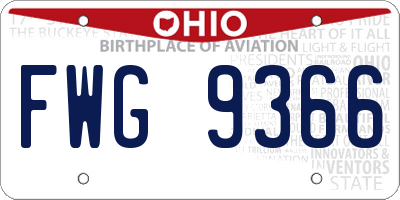 OH license plate FWG9366