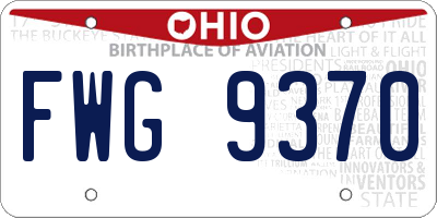 OH license plate FWG9370