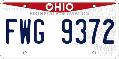 OH license plate FWG9372