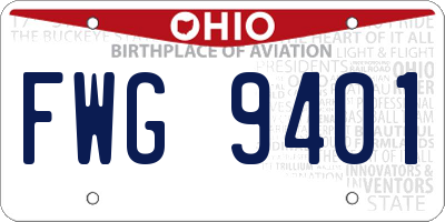 OH license plate FWG9401