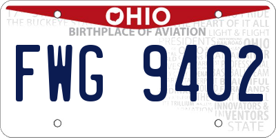 OH license plate FWG9402