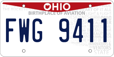 OH license plate FWG9411