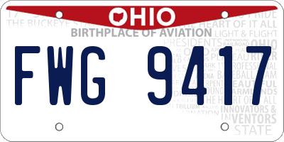 OH license plate FWG9417