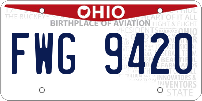 OH license plate FWG9420