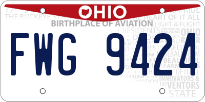 OH license plate FWG9424