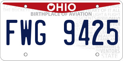 OH license plate FWG9425