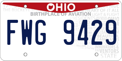 OH license plate FWG9429