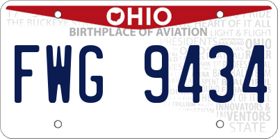 OH license plate FWG9434