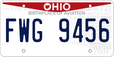 OH license plate FWG9456