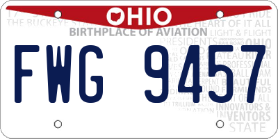 OH license plate FWG9457
