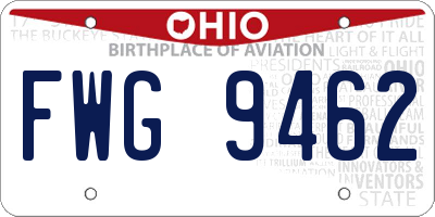 OH license plate FWG9462