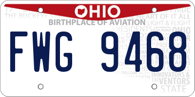 OH license plate FWG9468