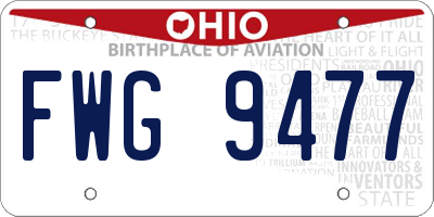 OH license plate FWG9477
