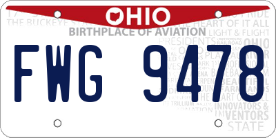 OH license plate FWG9478