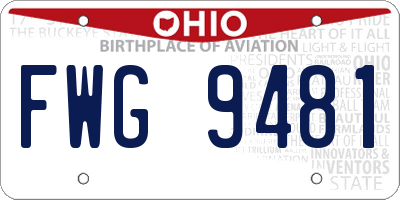 OH license plate FWG9481