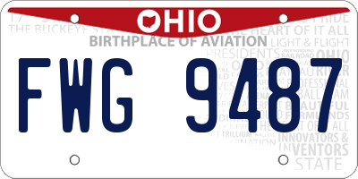 OH license plate FWG9487