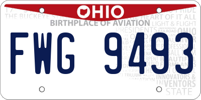 OH license plate FWG9493