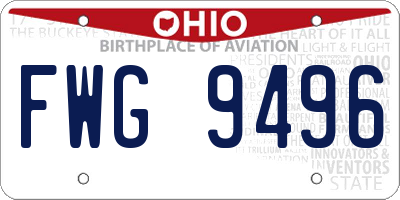 OH license plate FWG9496