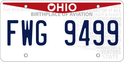 OH license plate FWG9499