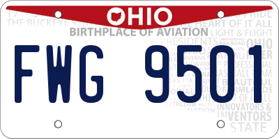 OH license plate FWG9501