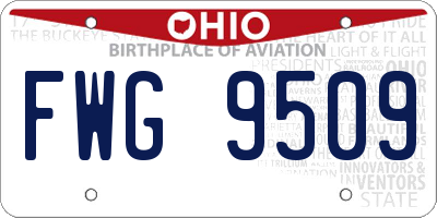 OH license plate FWG9509
