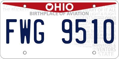 OH license plate FWG9510