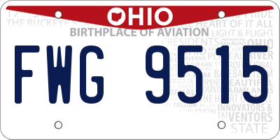 OH license plate FWG9515