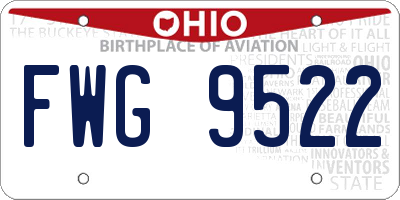 OH license plate FWG9522