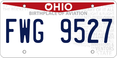 OH license plate FWG9527