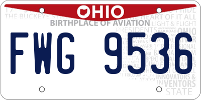 OH license plate FWG9536