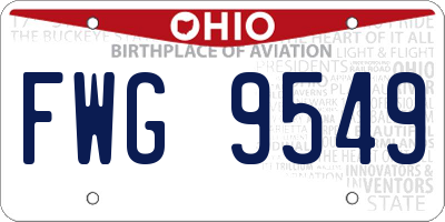 OH license plate FWG9549