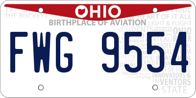 OH license plate FWG9554