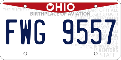OH license plate FWG9557