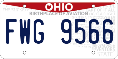 OH license plate FWG9566