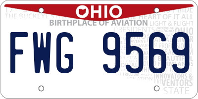 OH license plate FWG9569