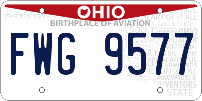 OH license plate FWG9577