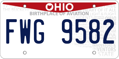 OH license plate FWG9582