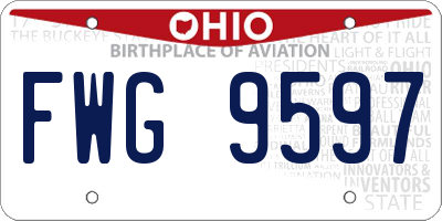 OH license plate FWG9597
