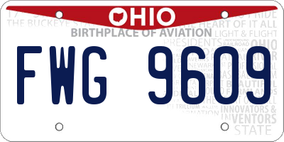 OH license plate FWG9609