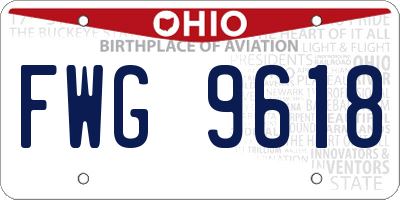 OH license plate FWG9618