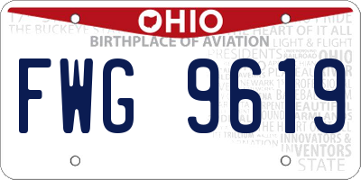 OH license plate FWG9619