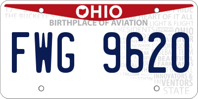 OH license plate FWG9620
