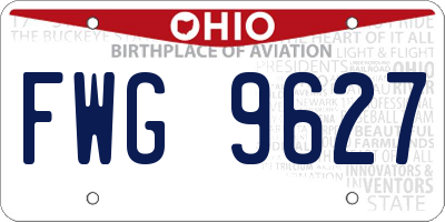 OH license plate FWG9627