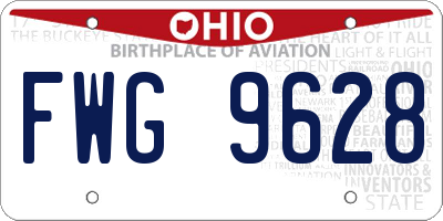 OH license plate FWG9628
