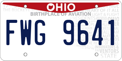 OH license plate FWG9641