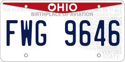 OH license plate FWG9646