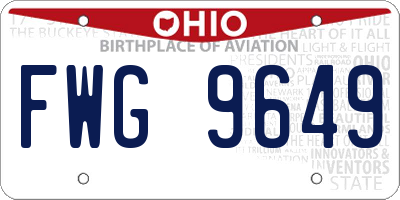 OH license plate FWG9649