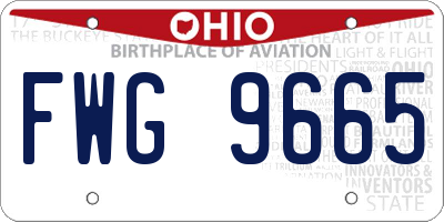 OH license plate FWG9665