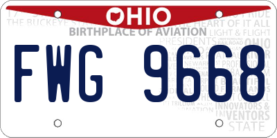 OH license plate FWG9668