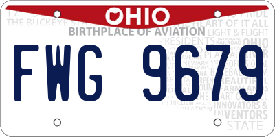 OH license plate FWG9679